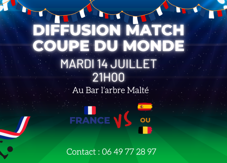 Diffusion de la demi-finale de la coupe du monde à l&rsquo;Arbre Malté
