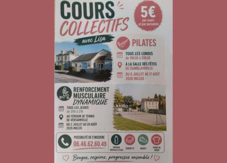 Cours collectifs de sport avec Lisa