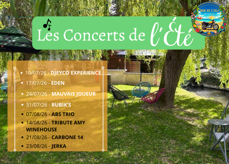 Concerts de l&rsquo;été au Bar de l&rsquo;Isle